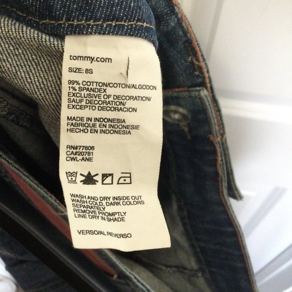 Tommy Hilfiger Size 8S Wide Legged Blue Jeans GUC - Picture 4 of 4